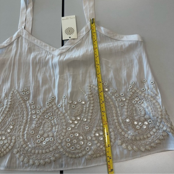 Ramy Brook Sleeveless Tank, Embroidered, Sequin, Soft Beige - Picture 6 of 6